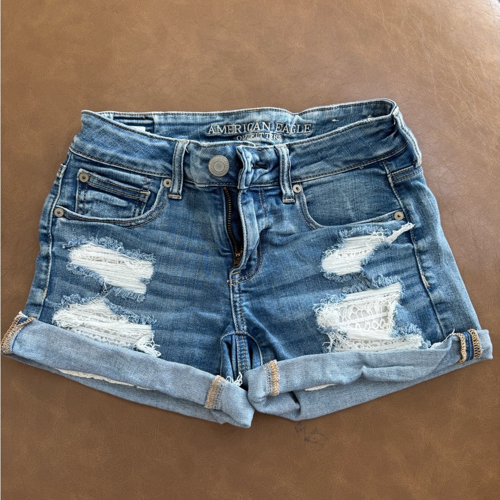 American Eagle Outfitters Lace Jean Shorts